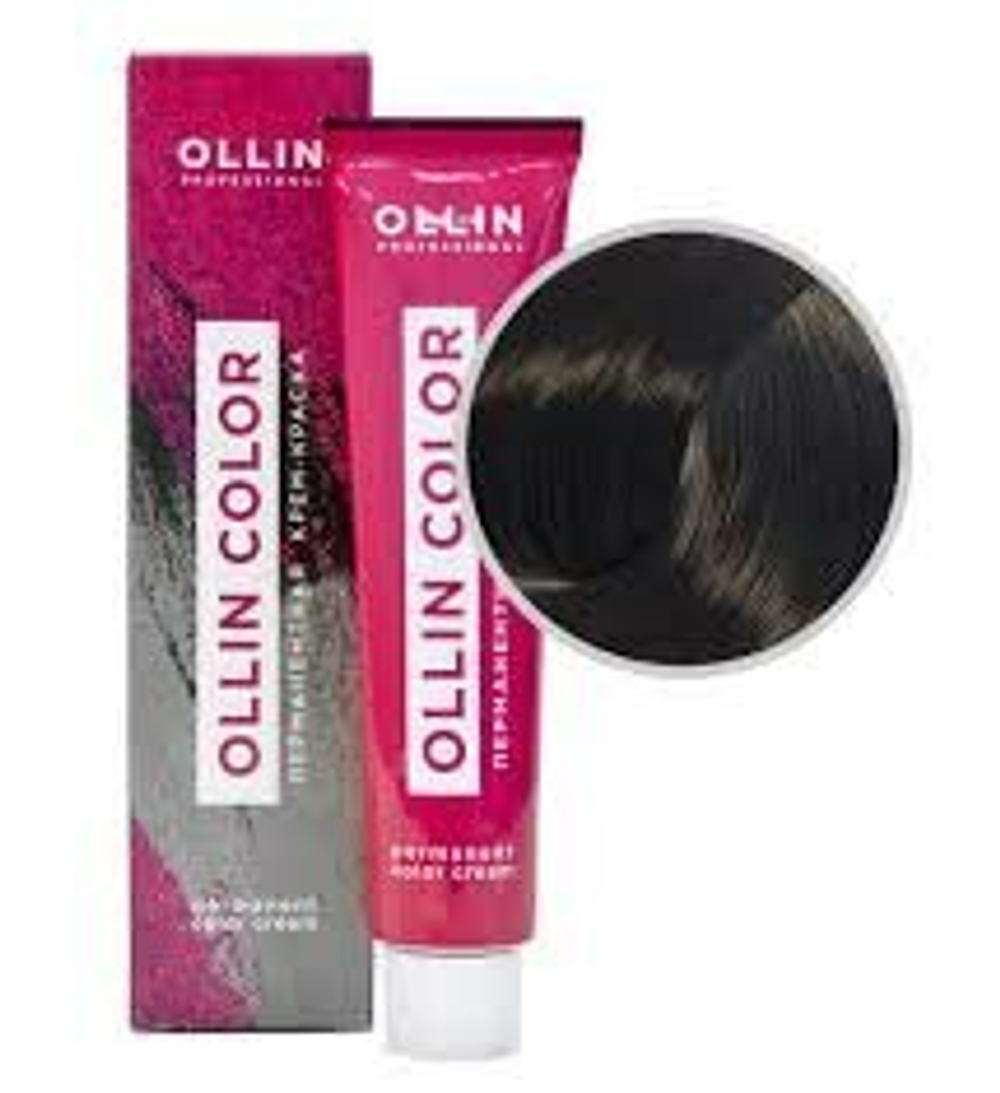 OLLIN COLOR 4/71 шатен коричнево-пепельный 100 мл Перманентная крем-краска для волос
