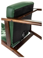 Кресло Бюрократ T-9928WALNUT-CF, зеленый, кожа, на ножках, дерево