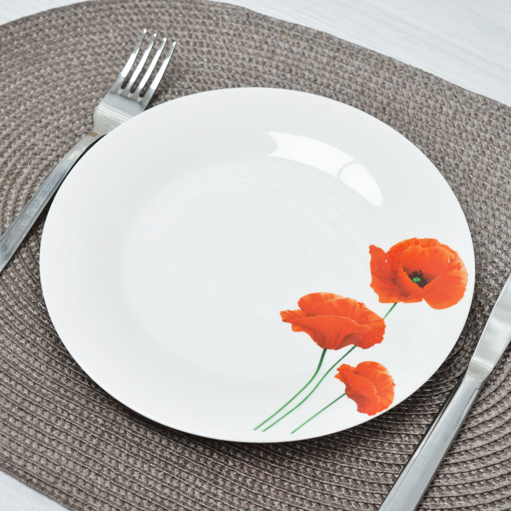 Тарелка мелкая 20,5см Маков цвет (эконом) (71265)