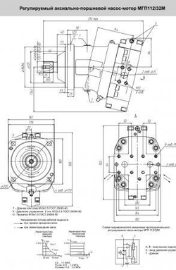 Гидромотор аксиально-поршневой МГП 112/32М (аналог 303.4.112.501, 303.4.112.501.002)