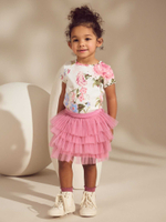 Футболка и юбка в комплекте для девочки Next 386-167, Розовый, Молочный