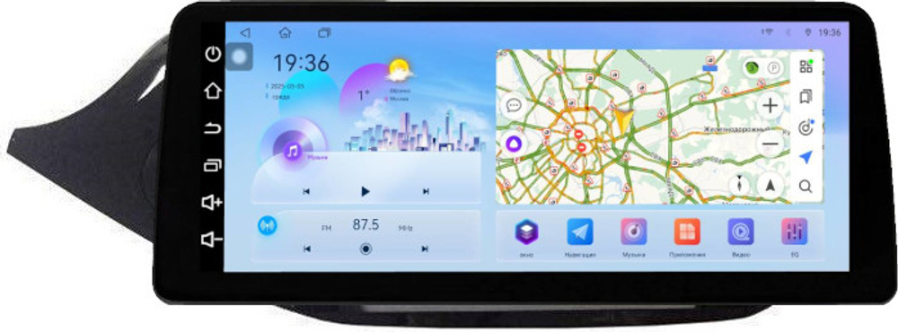 Магнитола для KIA Ceed 2 JD 2012-2018 (рамка глянцевая) - FarCar монитор 12.3" 2K QLED на Android 14, TS10, CarPlay, 4G SIM-слот