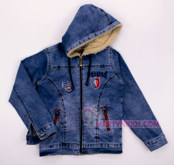 куртка джинсовая  утепленная Герб лев 3762