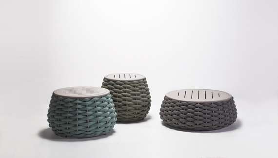 Уличный пуф-столик Pouf Ø67х40 см, терракотовый