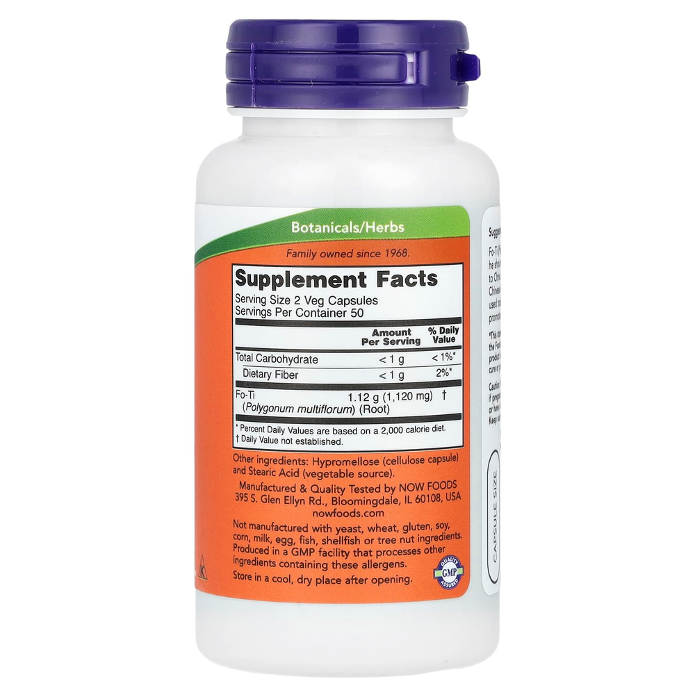 NOW Foods, Fo-Ti, 560 мг, 100 растительных капсул