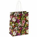 Пакет подарочный 17,8x9,8x22,9 см, ЗОЛОТАЯ СКАЗКА "Цветочный принт", ламинированный, 606577