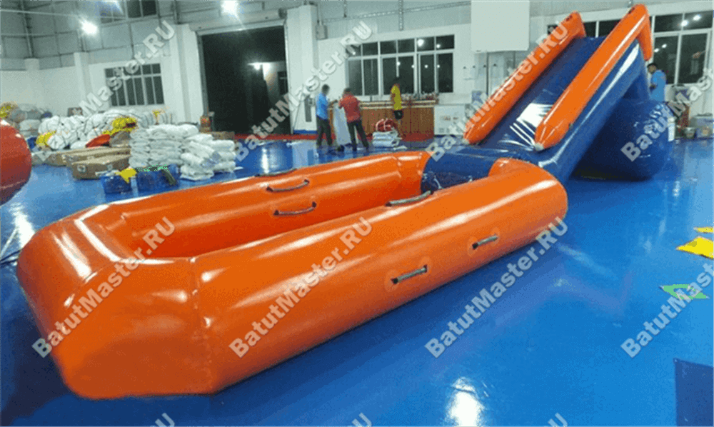 Надувная водная горка с бассейном «Пляжная», 8,5*3*3 м, на поддуве