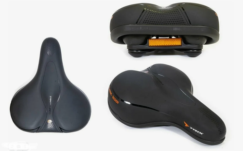 Седло HOGGER, комфорт 265x205 мм, унисекс, гель, эластомер, черное (25)