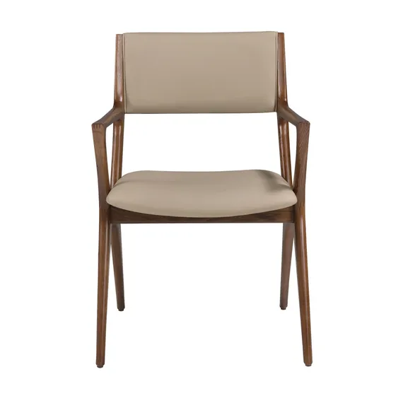 Стул с подлокотниками 4199 из экокожи цвета норки