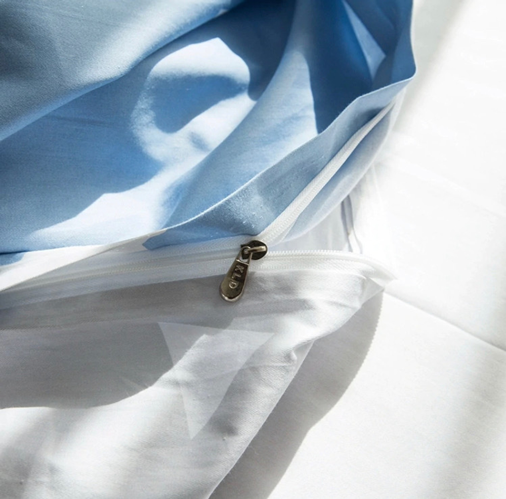 Постельное белье 1.5 Полуторка Сатин Детское Звезда голубой