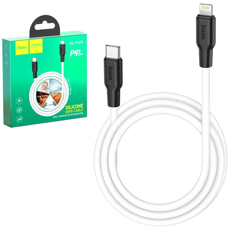 Кабель Lightning -TypeC HOCO X21 Plus (белый) 1м