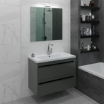 Тумба с раковиной La Fenice Elba Grigio Twin 80 см FNC-01-ELB-G-80-2 серо-зеленая матовая