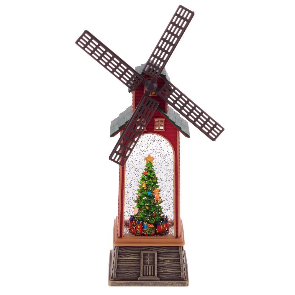 GAEM Изделие декоративное "Мельница" (подсвет, вьюга, муз, движ, AA х3 н/п +USB) L17 W10 H34 см