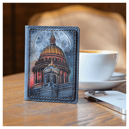 Чехол для документов «Городские мотивы» синий