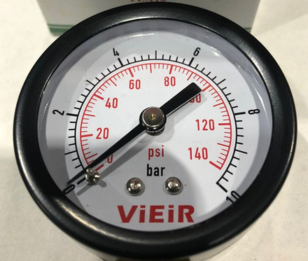 YLB10 Манометр аксиальный 10 Bar горизонтальный