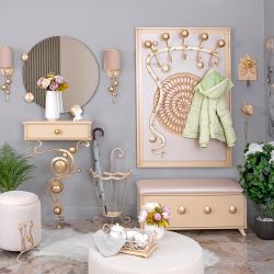 Полка-ключница Зарничка Блум Айвори Мраморное золото