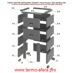 Печь для бани Эверест "Steam Master 44 ЧУГУН" Пироксенит Элит, S-40