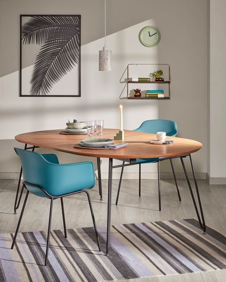 Стол Novaks 120 (200) х120 черный, шпон дерева Испания 