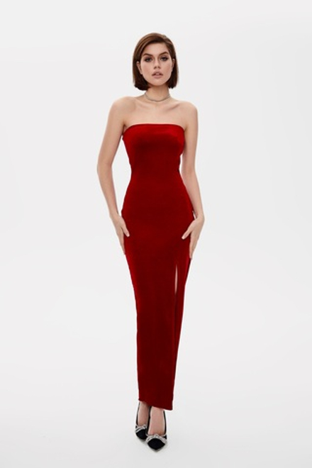 Платье длинное с разрезом