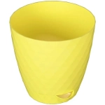 Горшок для цветов пластиковый 1,5л d-14см «Румба» с поддоном лимон