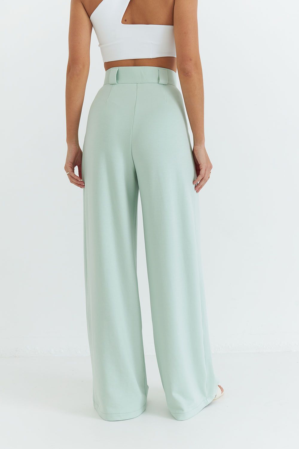 Брюки палаццо мятного цвета