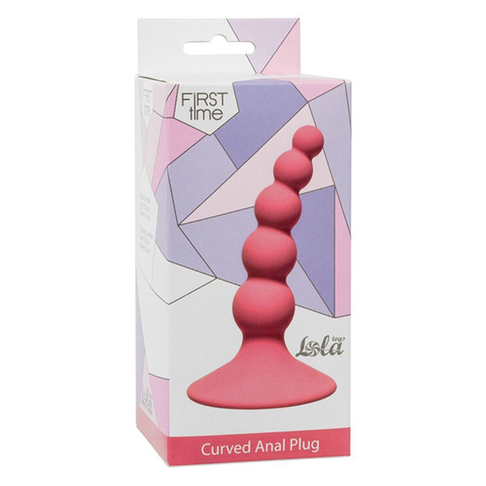 Розовая анальная пробка 10,5см Lola Games First Time Ribbed Plug Pink 4108-01Lola