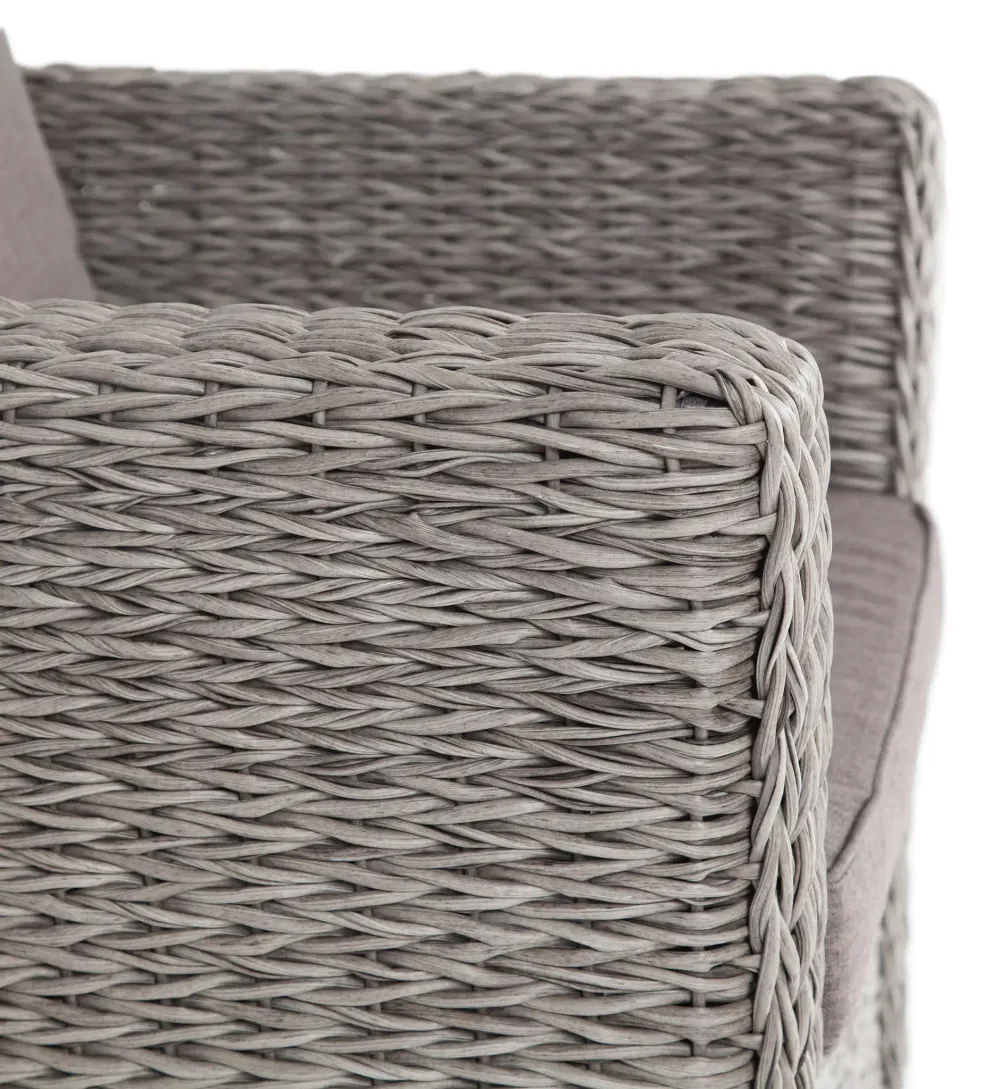 "Капучино" кресло из искусственного ротанга (гиацинт), цвет серый