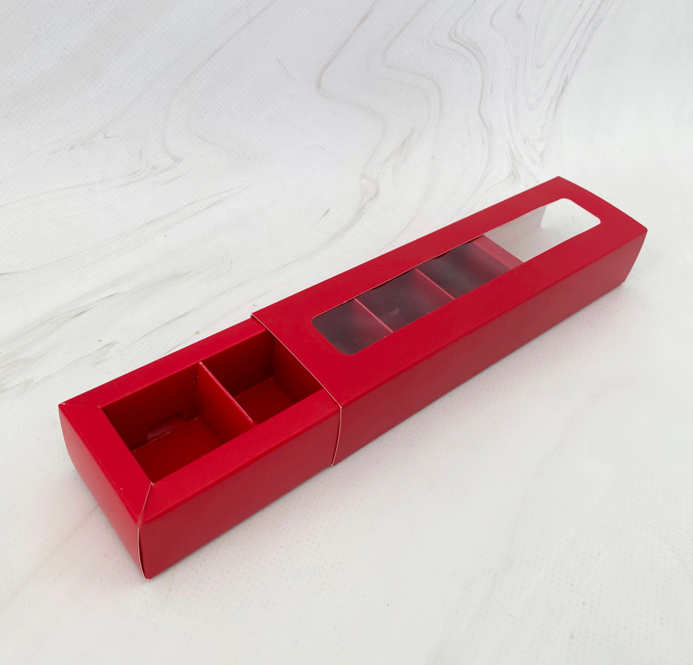 Коробка для 5 конфет Красная