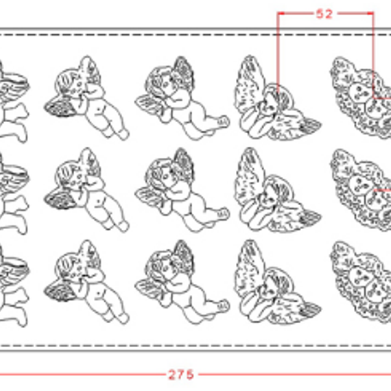 339 | Форма для шоколадных конфет &quot;Ангелочки&quot; (275*175мм)