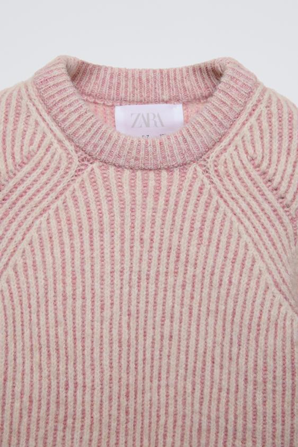 ZARA ТРИКОТАЖНЫЙ СВИТЕР, ПАСТЕЛЬНО-РОЗОВЫЙ