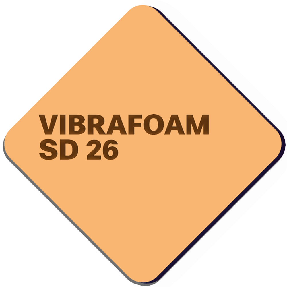 Виброизоляция полиуретановая Vibrafoam SD 26 2000х500х12,5 мм оранжевая
