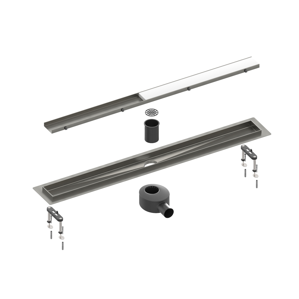 Душевой лоток Drain System 700 DS230207/18 Черное золото, с панелью «Plate» под плитку