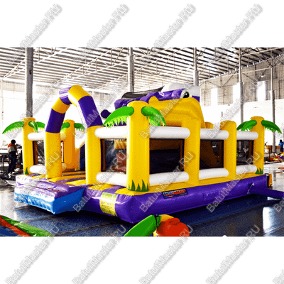 Коммерческий батут "Белый клык" с немеханизированной головой, размер 6*5*4 м