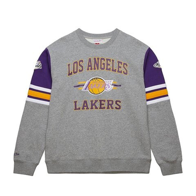 Толстовка Mitchell&Ness NBA All Over Crew 4.0 Vintage Logo Los Angeles Lakers sweatshirt Gray