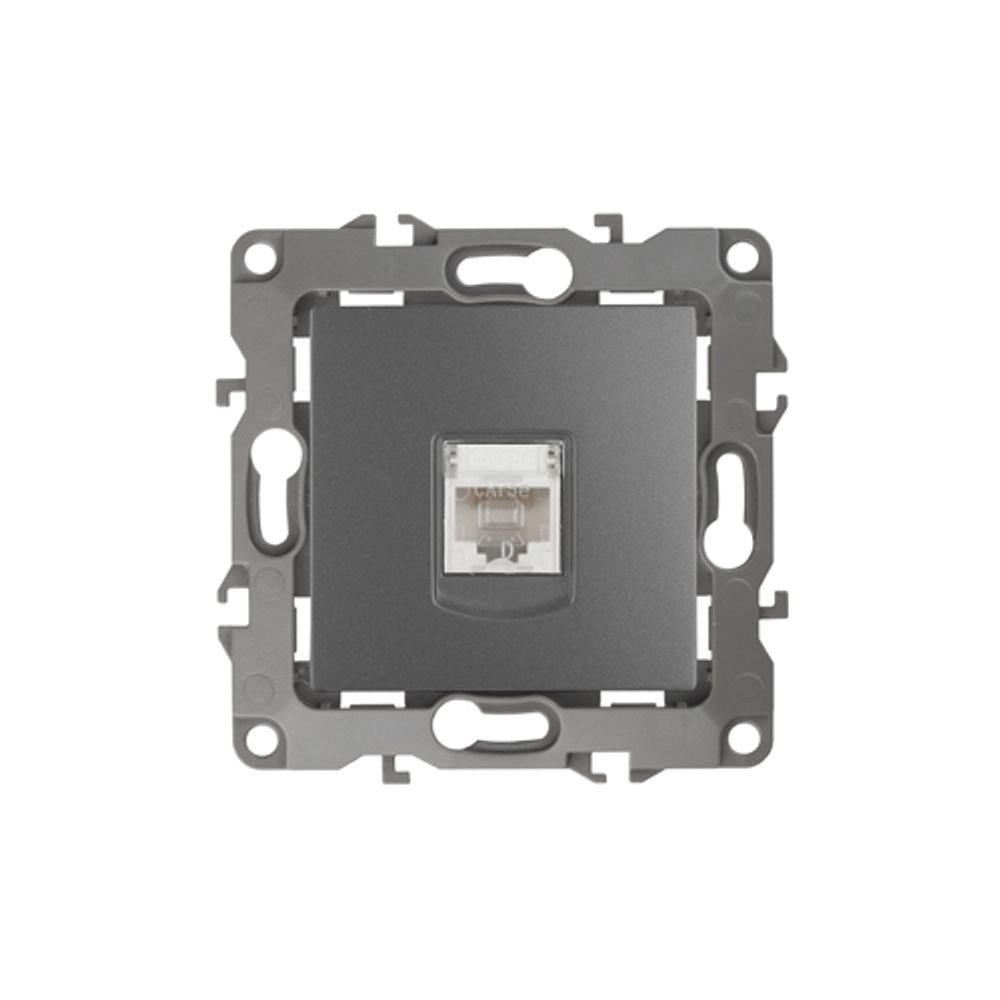 Розетка ЭРА Серия 12 12-3107-12 информационная RJ45 IP20 графит | Эра 12