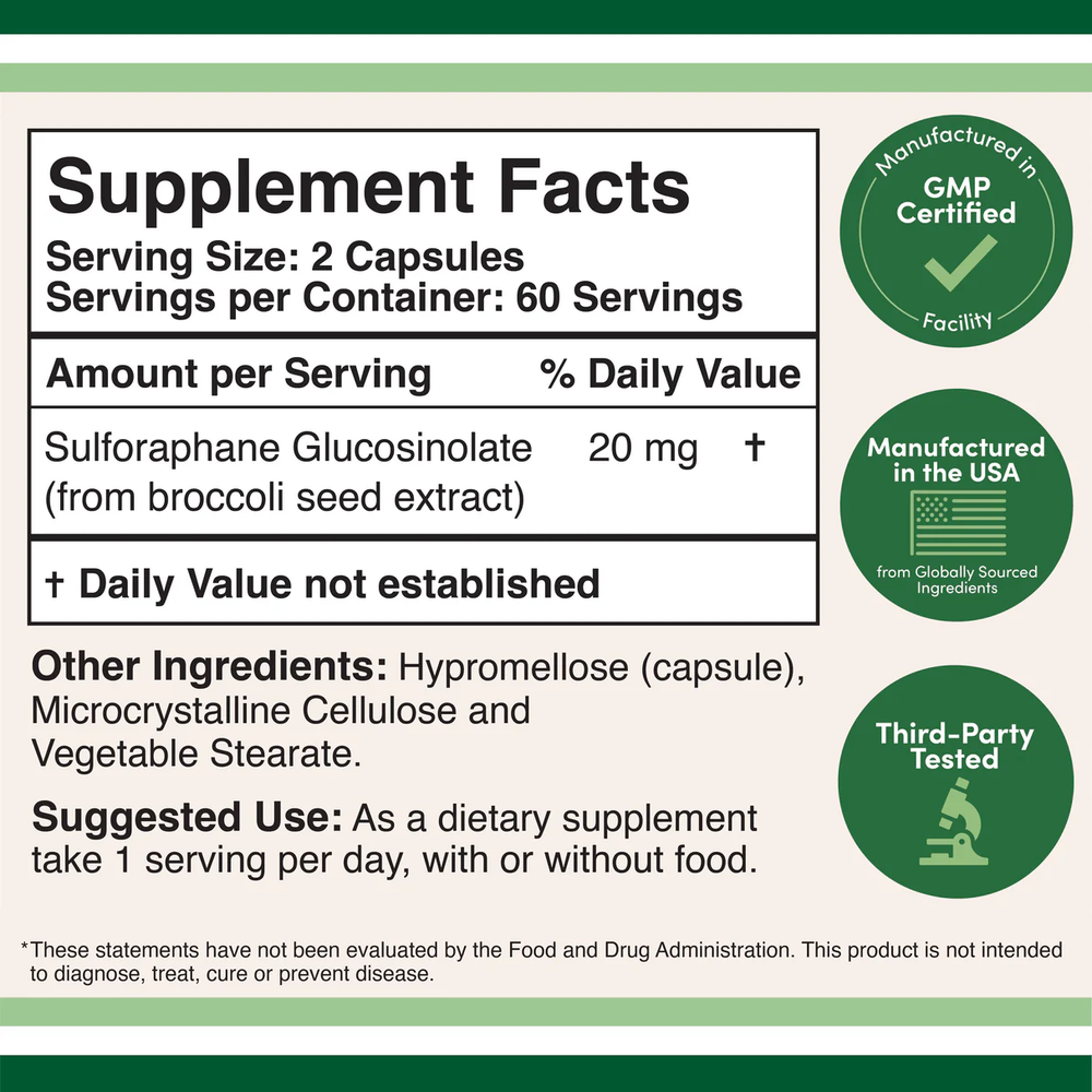 Double Wood Supplements - Sulforaphane - 120 x 10 mg capsules