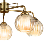 Светильник на штанге 5x60Вт E27, металл/стекло, шампань