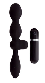 Чёрная двусторонняя вибровтулка MENZSTUFF THRILLER ASS DUAL HEAD (Цвет: черный)