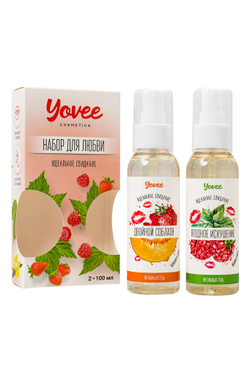Набор гелей-смазок Yovee для любви (721007+721009), вкусовые (клубника/дыня+малина/мята), 2х100 мл