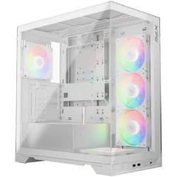Корпус для компьютера XPG INVADER X WHITE (INVADERXMT-WHCWW) Mid-Tower Gaming ATX PC Case with Panoramic View, Tempered Glass Panels, and RGB Lighting Black