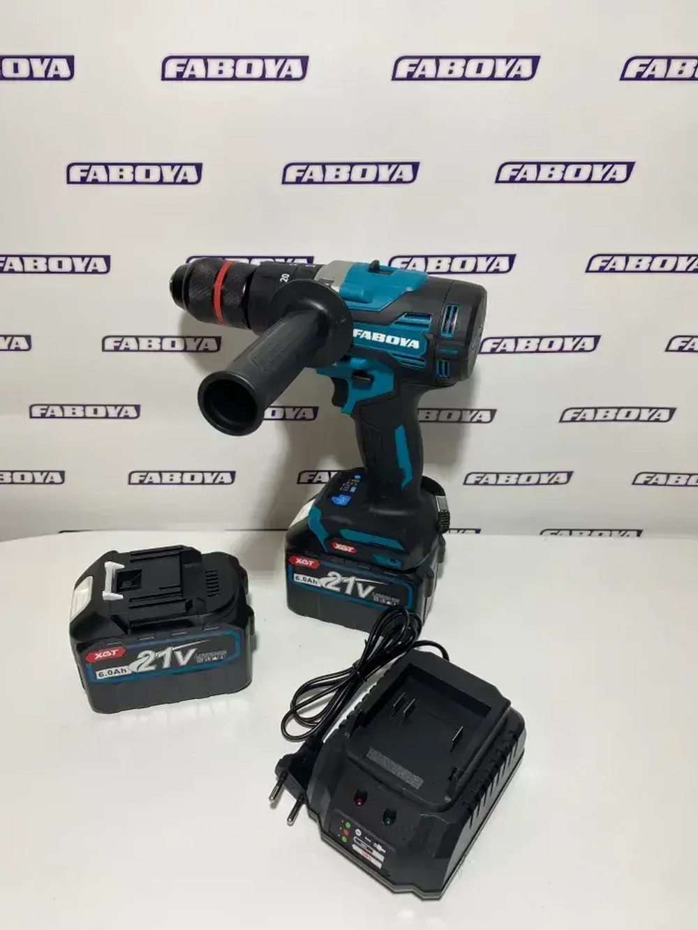 FABOYA Дрель-шуруповерт, 21 В, 120 Нм, 2 АКБ