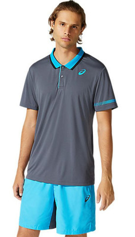 Мужское теннисное поло Asics Padel M Polo Shirt - серый