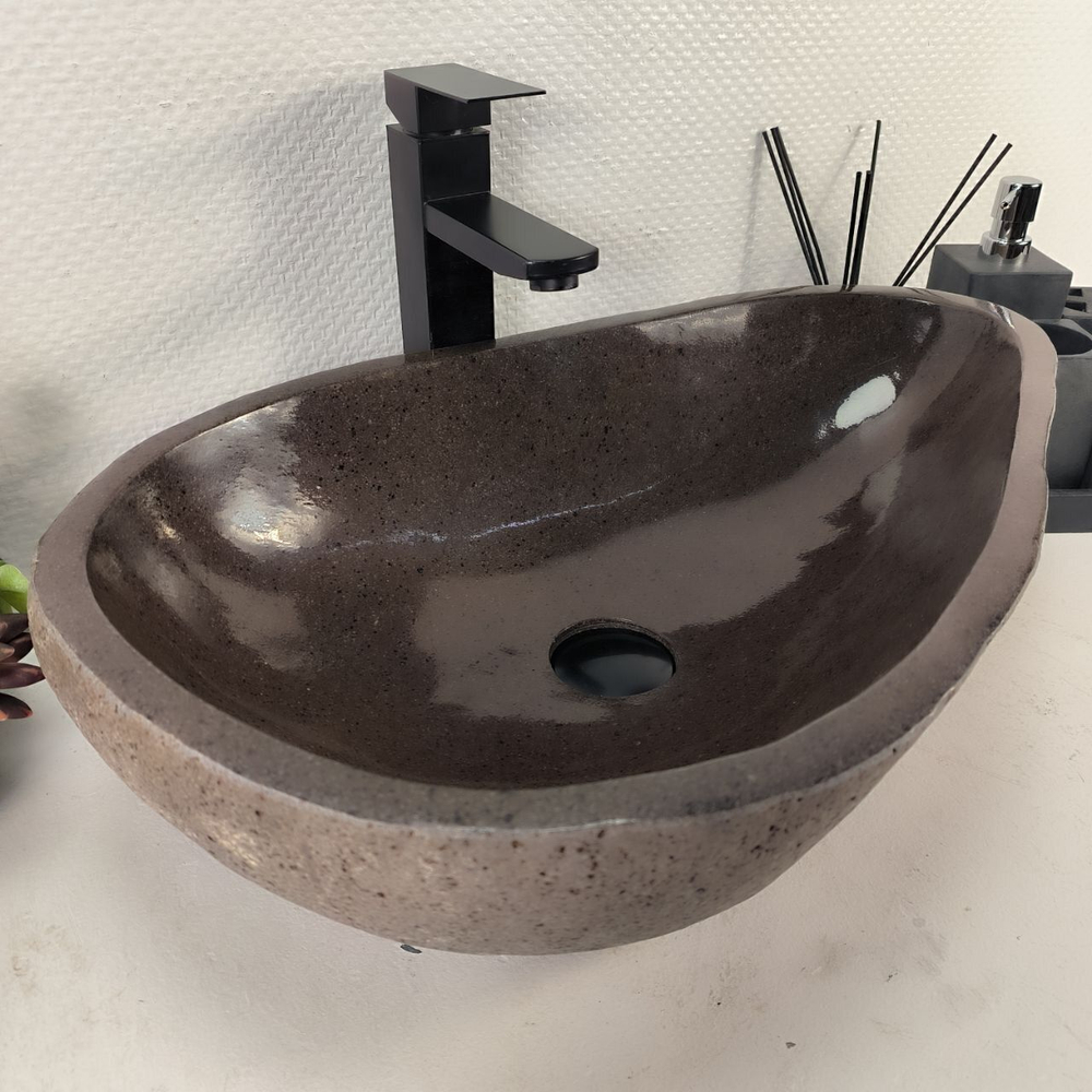 Каменная раковина из речного камня RS-05033 (58*38*15) 0857 из натурального камня