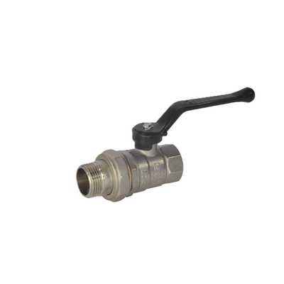 Кран шаровой латунь никель Pride Ду 25 Ру40 ВР/"американка" полнопроходной рычаг черный исп 2 LD 47.307.25.2