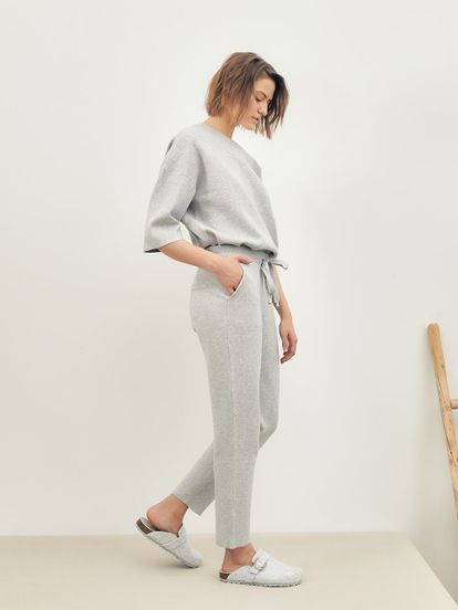 Женские брюки серого цвета из вискозы - фото 3