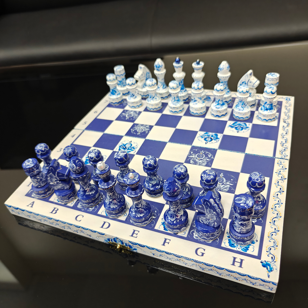 Шахматы обиходные "Гжель" №3
