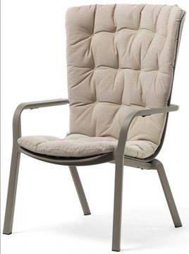 Лаунж кресло Folio серое пластиковое с бежевой подушкой Nardi Италия