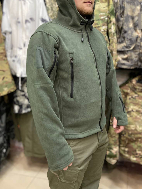 Флисовая кофта Han-Wild С капюшоном Олива