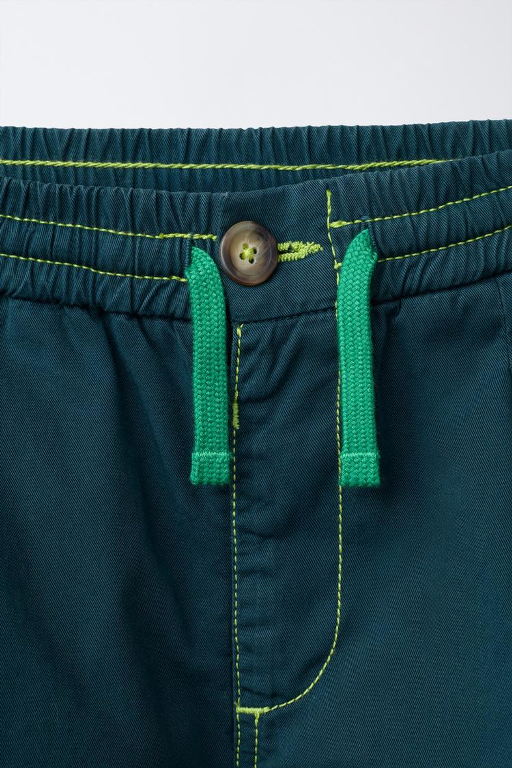 ZARA БРЮКИ BALLOON С ДЕКОРАТИВНОЙ ПРОСТРОЧКОЙ, НЕФТЯНОЙ