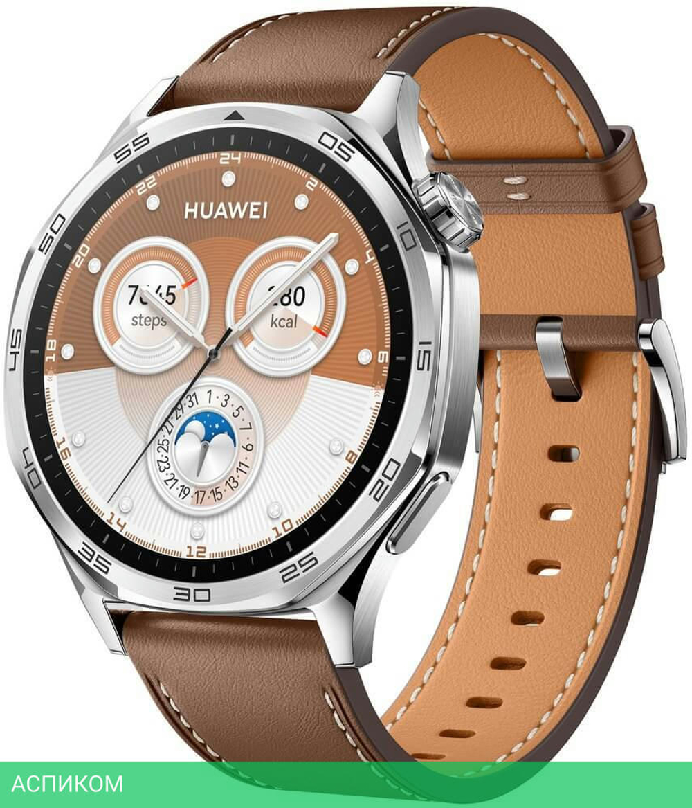 Умные часы Huawei Watch GT 5 46мм VLI-B19 Brown Composite Leather Strap (55020DGK)